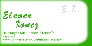 elemer koncz business card